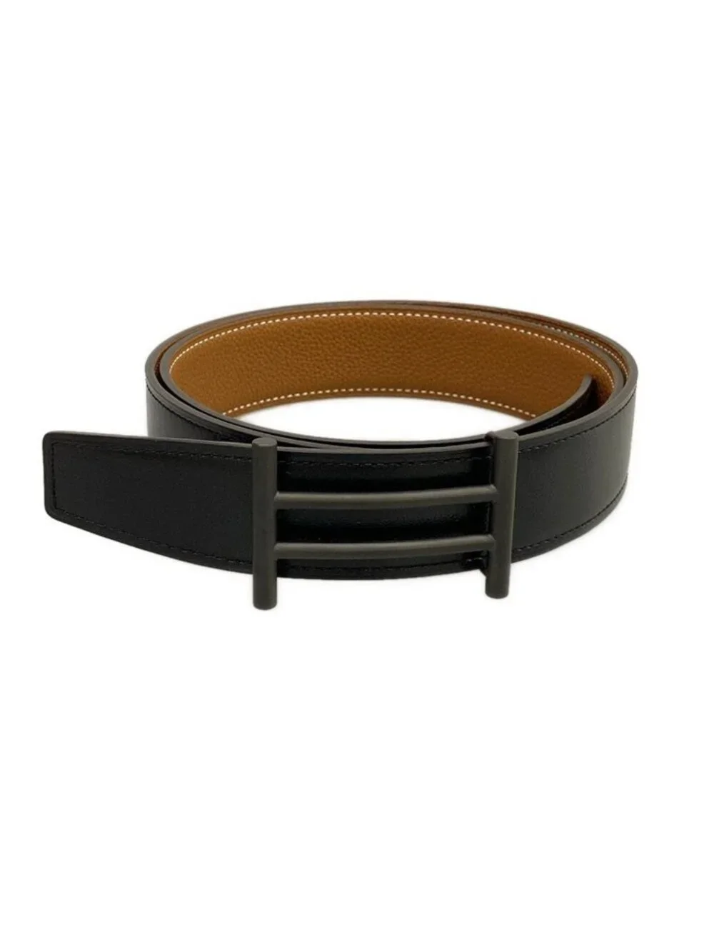 Hermes Belt 85 Rider Black Gold